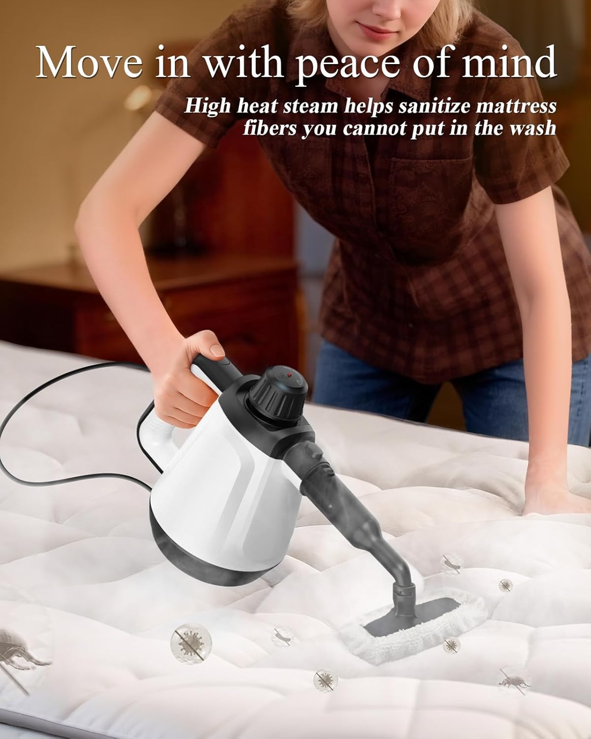 1200W Handheld Steam Cleaner for Home, Powerful Natural Multi‑Surface Steam Cleaner with 12 Accessories, 13.5oz Pressurized Steamer for Deep Cleaning Tile, Grout, Showers, Bathrooms, Kitchens & Car